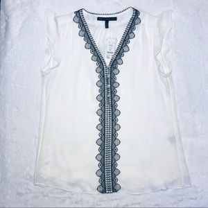 White House Black Market White Blouse